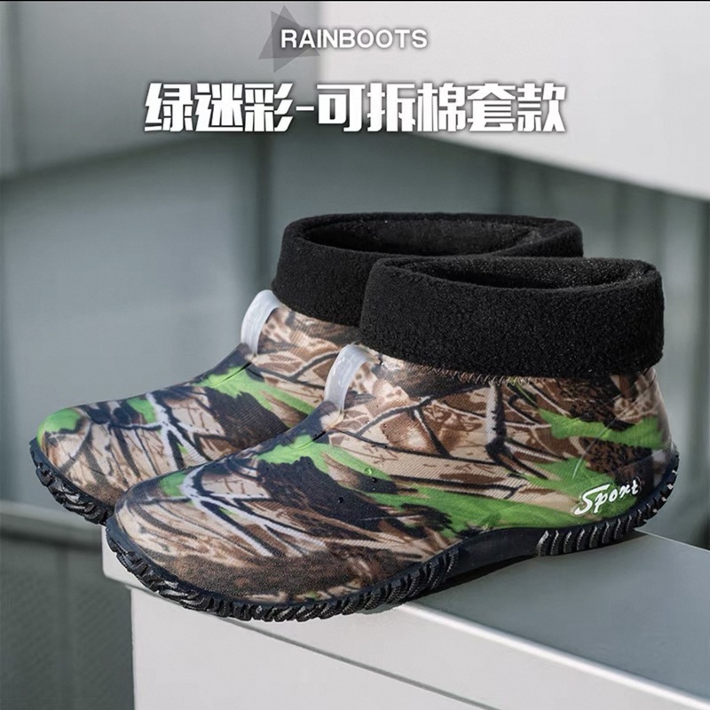 新款时尚低帮雨鞋男士男款雨靴厨房耐磨短筒防水工作防滑洗车胶鞋|undefined