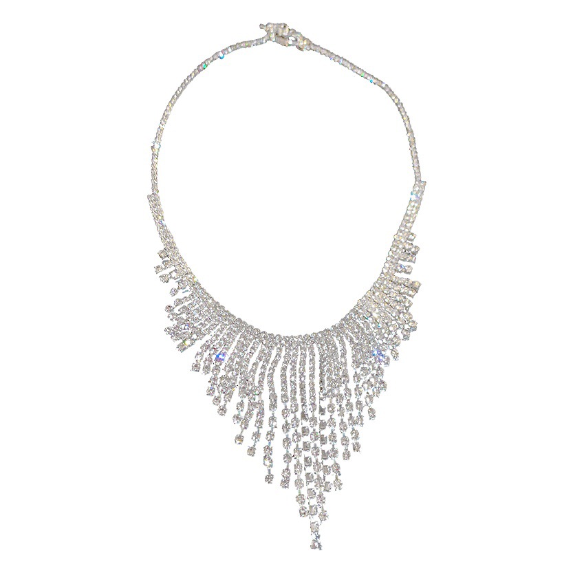 Moda europea y americana exagerada personalidad collar de moda Primavera nuevo diamante borla collar Internet celebridad diseño sentido Collar para mujeres