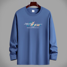 180g纯棉长袖T恤男外贸尾单清仓捡漏内搭上衣体恤男士圆领打底衫