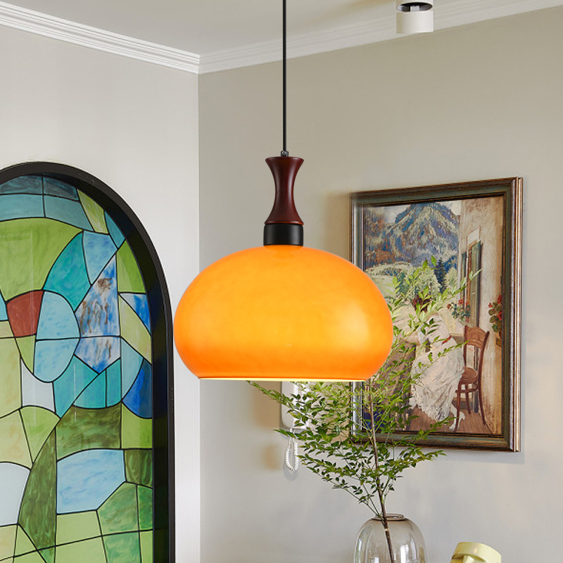Lámpara del restaurante francés medieval Bauhaus lámpara de vidrio retro personalidad creativa dormitorio estudio atmósfera decoración lámparas