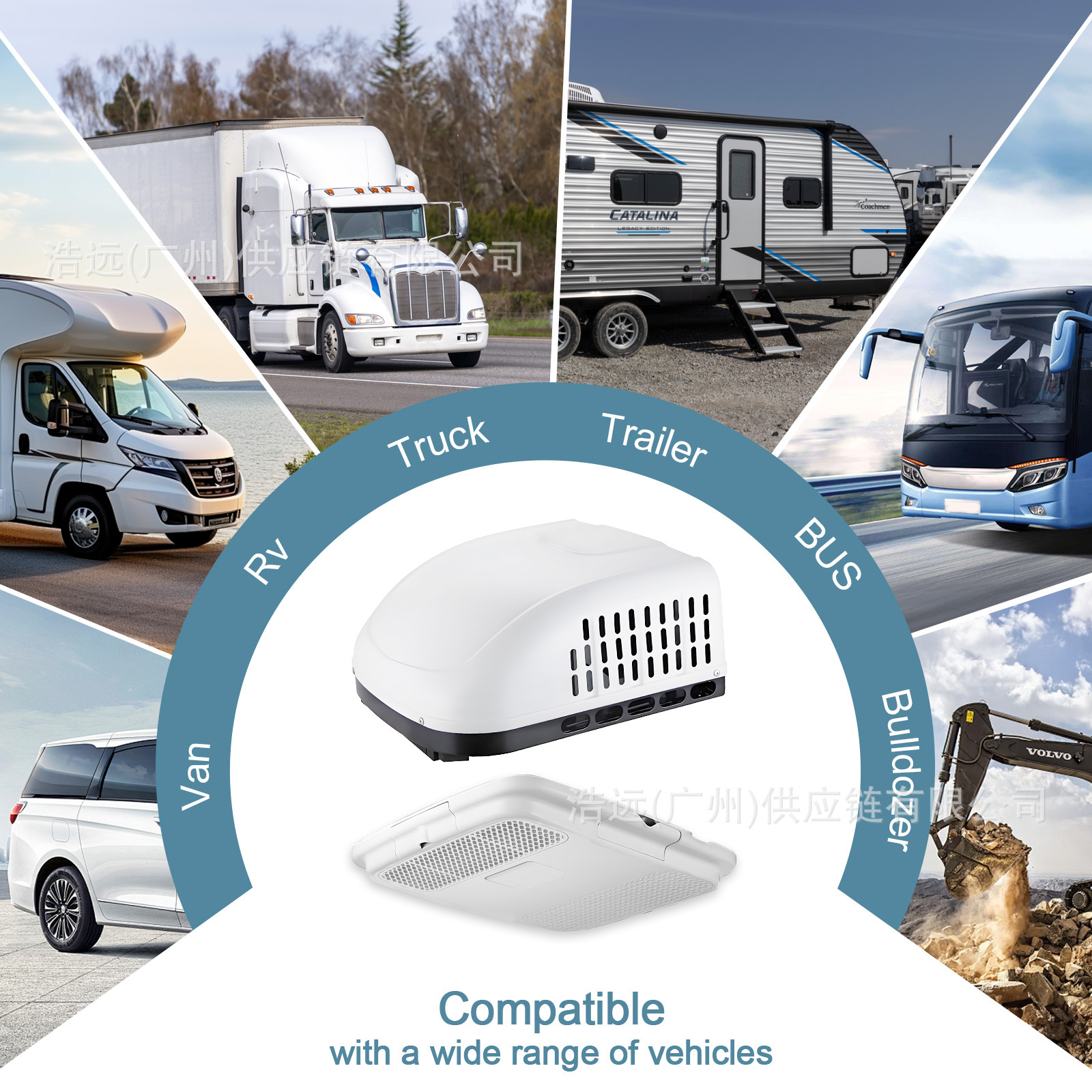 In-Stock Automotive Electric Air Conditioner 220V Cooling and Heating for Rvs, Food Trucks, Camping Vehicles, Integrated Rooftop Parking Air Conditioner