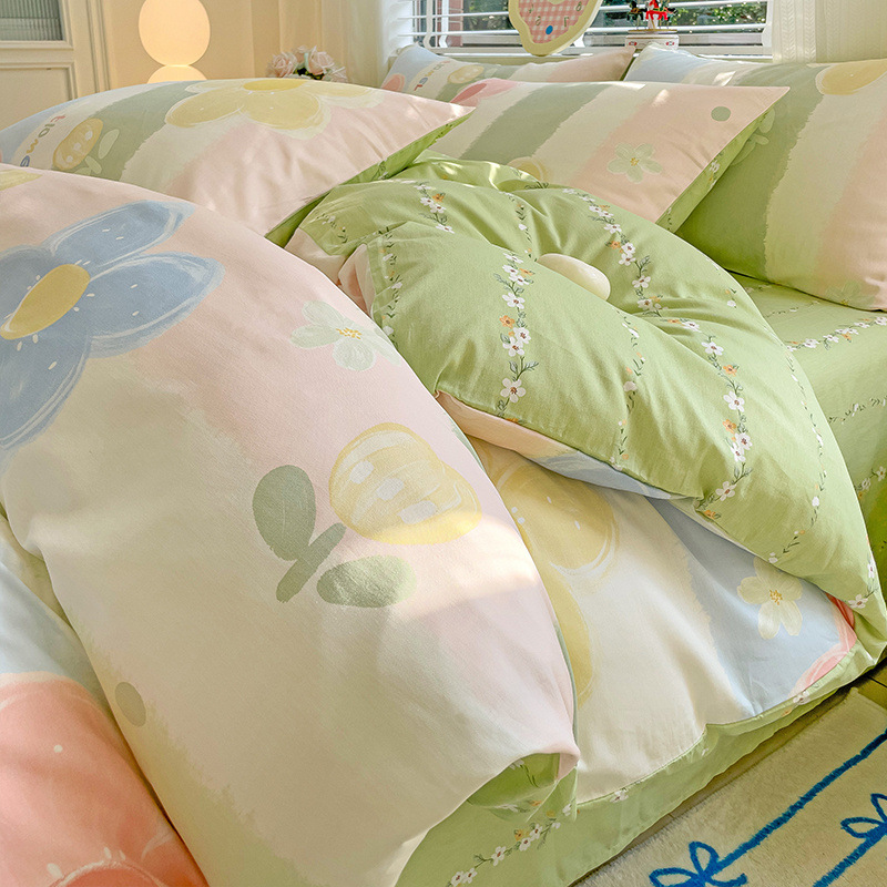 Cama de algodón de cuatro piezas set2025 nuevo algodón colchón sábanas de dormitorio caseras set de tres piezas