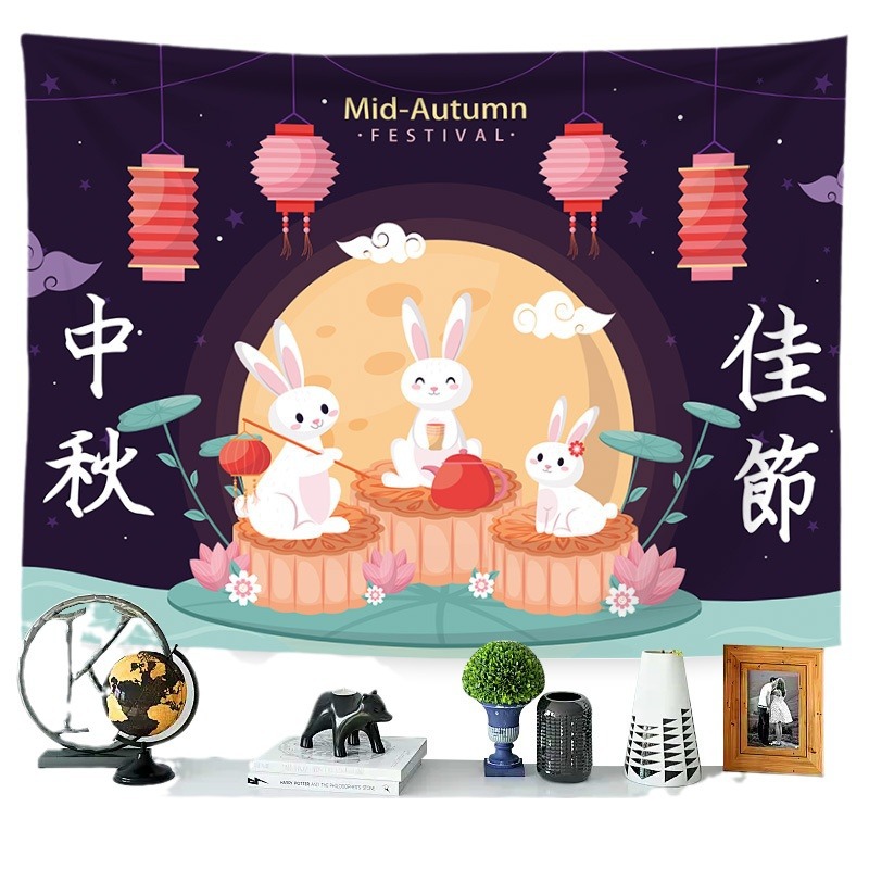 중추절 배경 매달려 천 휴일 이벤트 사진 장식 천 포스터 배경 가을 이브 중추절 이벤트 커튼