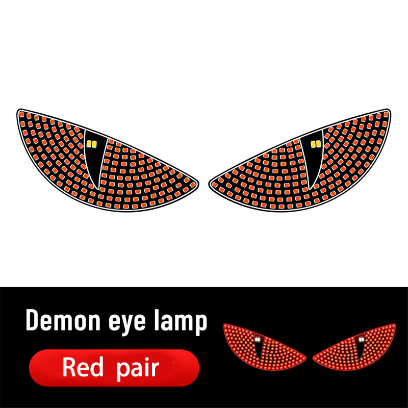 Cross-Border Hot-Selling Product: Car Dynamic Led Devil Eye Light, Wireless Rear Window Car Display Screen Expression Light
