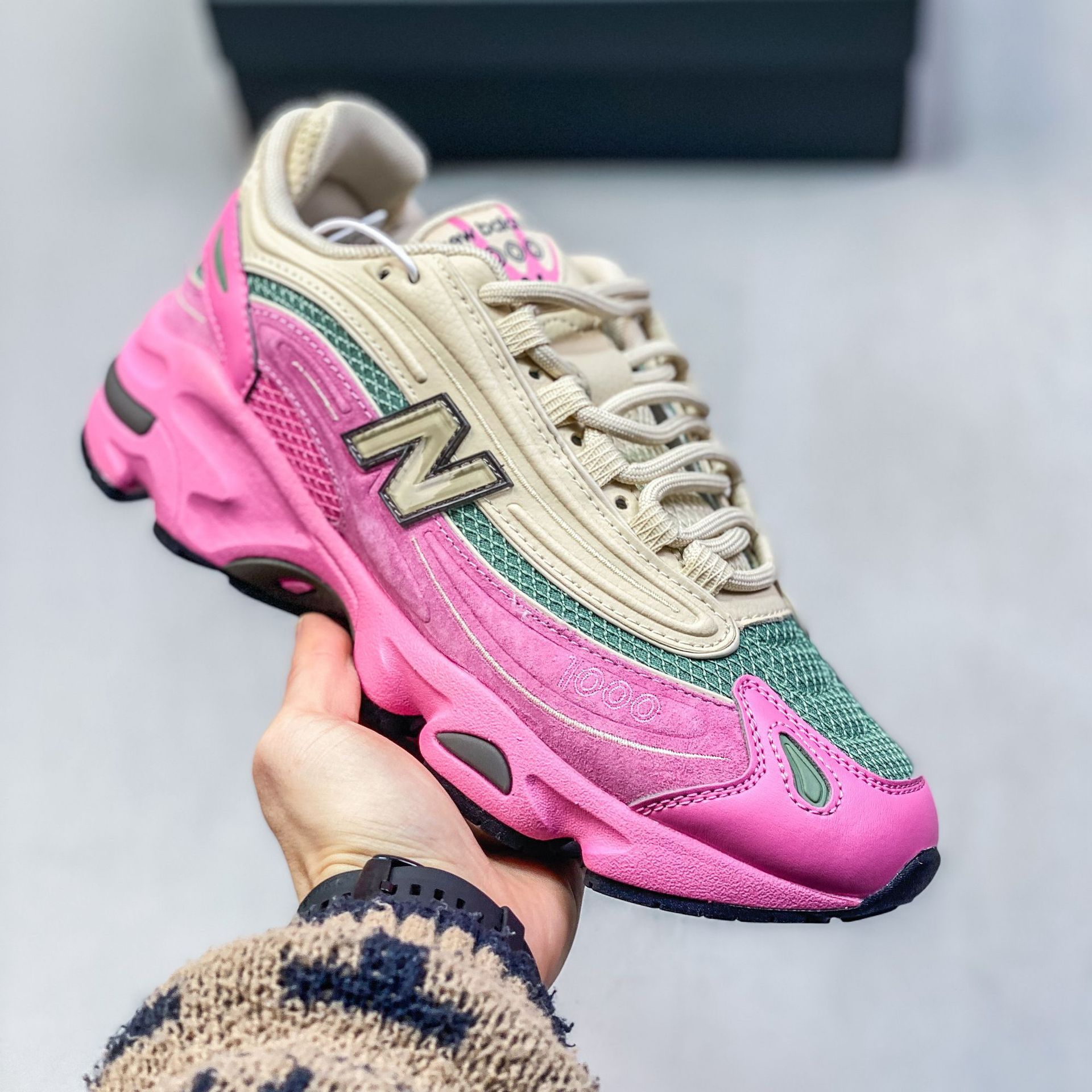 Zapatos de correr retro de alta calidad NB1000 marca conjunta de cuero de malla de suela gruesa zapatos deportivos para hombres y mujeres zapatos de viaje casuales