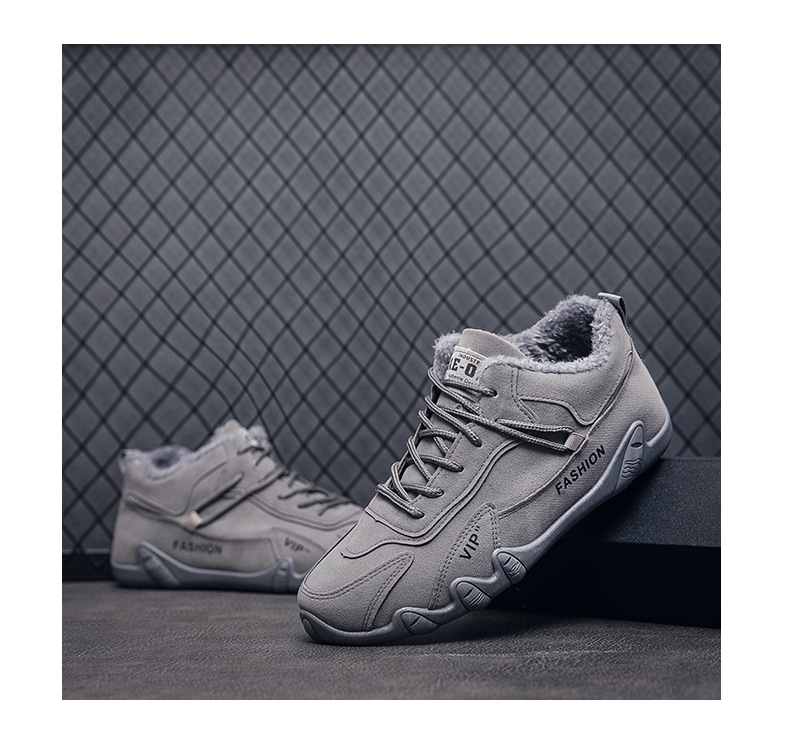 Scarpe in cotone a cinque dita 2023 Scarpe invernali in velluto antiscivolo da uomo Stivali in cotone caldo casual da giovane di media altezza Stivali corti alla moda_voghion.com