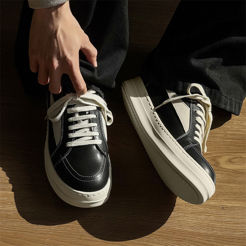 American-Style Cleanfit Ro Inverted Triangle Trendy Sneakers for Men, Invisible Height-Increasing Shoes, 5cm Thick-Soled Large-Toe Moral Training Shoes