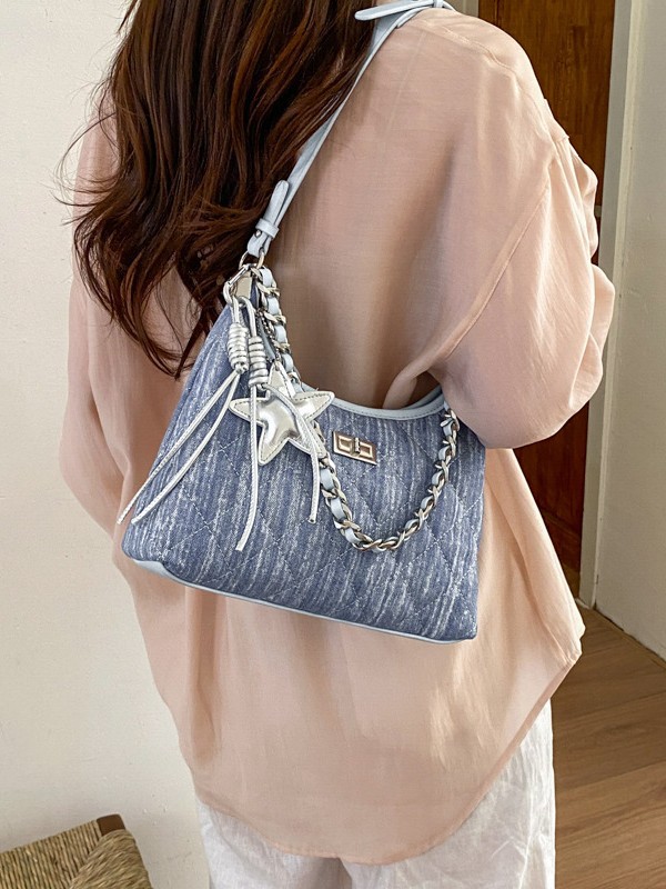 Bolso de cadena de diamante de alta calidad para mujeres 2026 nueva moda pequeña fragancia mochila de hombro de viaje simple bolsa de mano