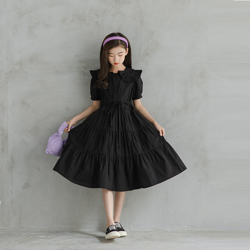  New Style Style Rope Waist Lace Collar Cake Skirt Internet Celebrity Girls Princess Skirt Summer Dress