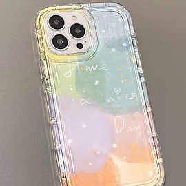 渲染透明适用iPhone17ProMax防摔手机壳16pro苹果14全包13简约15