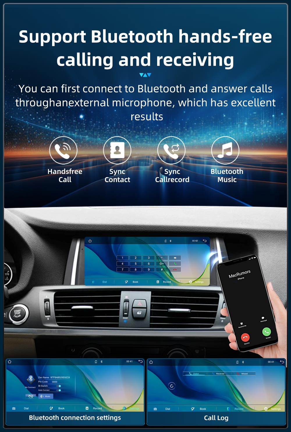 8.8inch Suitable for Bmw X3 F25 X4 F26 Car Central Control Large Screen Navigation Carplay Player