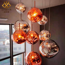 后現代熔岩吊燈創意簡約餐廳咖啡廳吧台客廳燈異形不規則玻璃吊燈