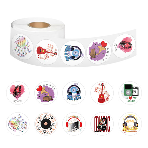 500 cartoon music stickers, curling sticker tape, handmade diary, notebook, phone, stationery, water cup, decal