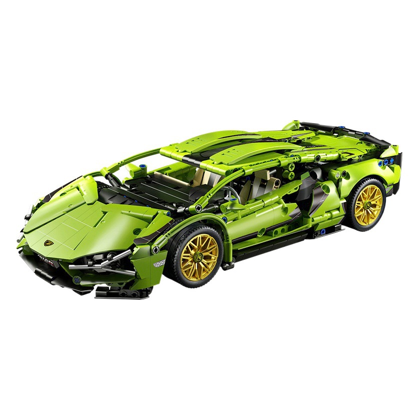 Rompecabezas bloques de construcción de juguete compatible con Lego Rambo ganado verde Kini modelo de coche deportivo Niño coche de carreras coche de control remoto 1:14
