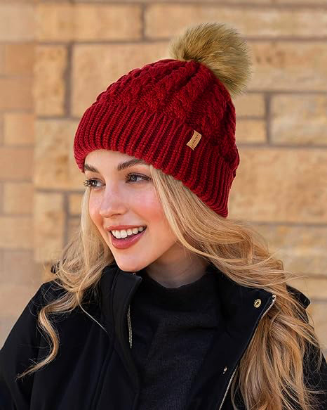 Bola de punto con giros de masa frita, gorro cálido de lana de punto sin cornisa, gorro de traje para padres e hijos adultos_voghion.com