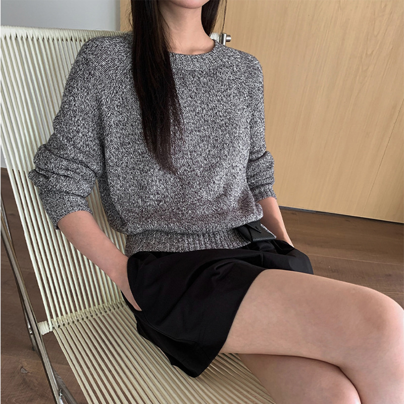 100纯羊毛衫针织毛衣秋冬新款女式圆领套头内搭打底经典纯色百搭|undefined