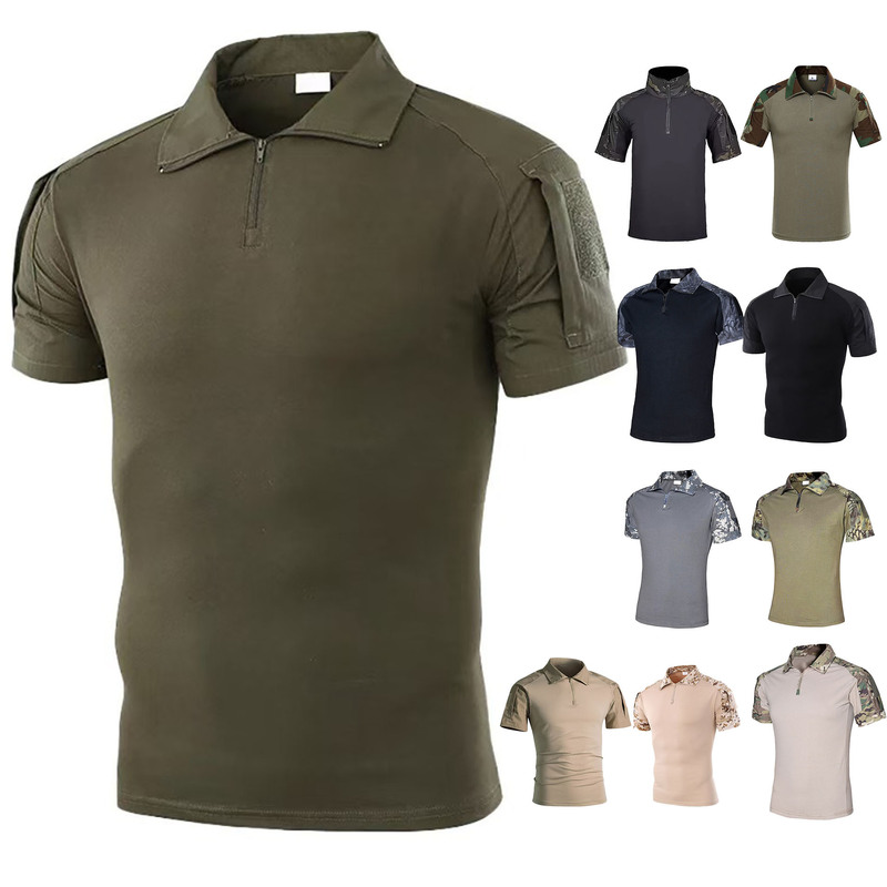 Cross-Border Frog Suit Camouflage Summer Short-Sleeved T-Shirt Stand-Up Collar Sports Clothing Outdoor Leisure Sports Tactical Shirt Cross-Border Frog Suit Camouflage Summer Short-Sleeved T-Shirt Stand-Up Collar Sports Clothing Outdoor Leisure Sports Tactical Shirt