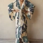 跨境元素印花外贸长袍