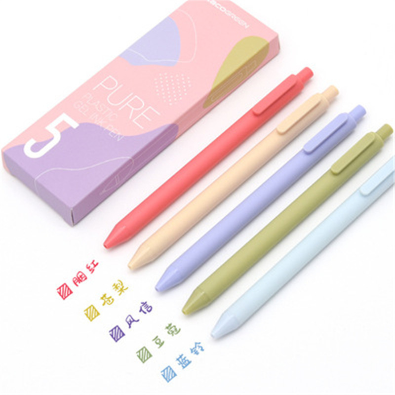 KACO Shuyuan プレスゲルペン 中国風 5本セット レトロカラーゲルペン ノート専用サインペン|undefined