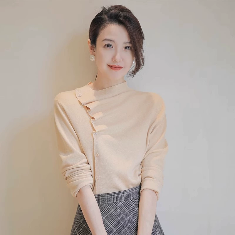 Демисезонный связанный дизайн элегантного свитера, тренд сезона,Slim fit