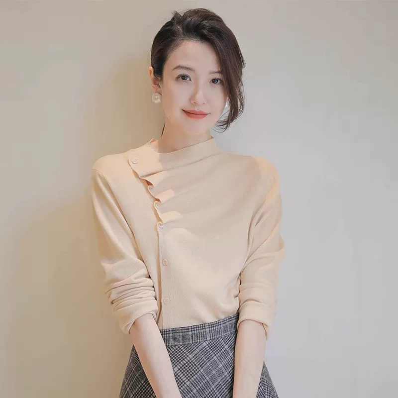 Демисезонный связанный дизайн элегантного свитера, тренд сезона,Slim fit