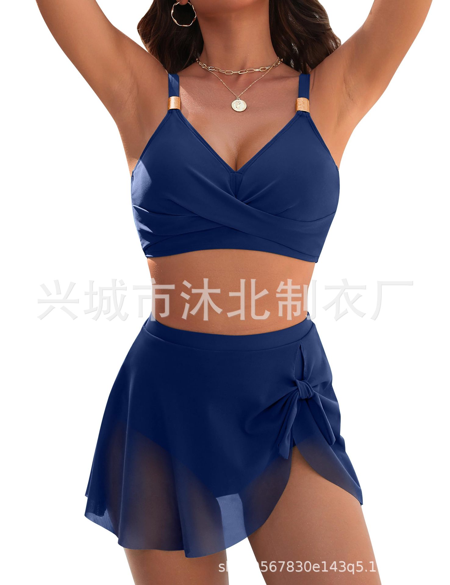 2026 nuevo comercio exterior europeo y americano bikini trajes de baño de malla estilo sexy trajes de baño delgados de cintura alta