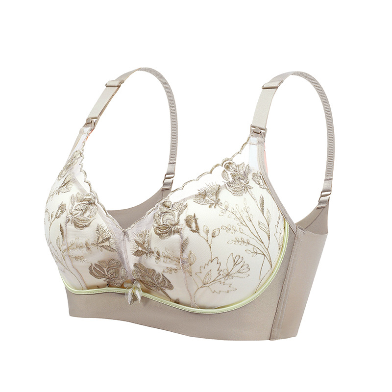 Nueva ropa interior de enfermería encaje bordado push-up inalámbrico pecho-cierre superior hebilla sujetador de enfermería sujetador ajustable