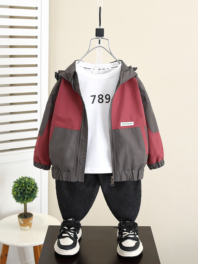 5988 chaqueta de niño para niños chaqueta fresca de moda rufián de otoño para niños 2024 nueva chaqueta coreana de primavera y otoño para bebés para hombres