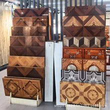 轻奢艺术拼花地板深色侘寂风仿古家用商用耐磨防水加厚强化复合地