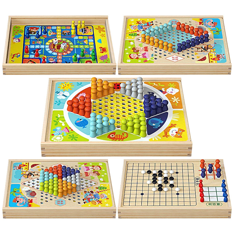 Настольная игра, игрушка, универсальная деревянная Гоmоку, авиаторская шахматная игра, стратегическая игра
