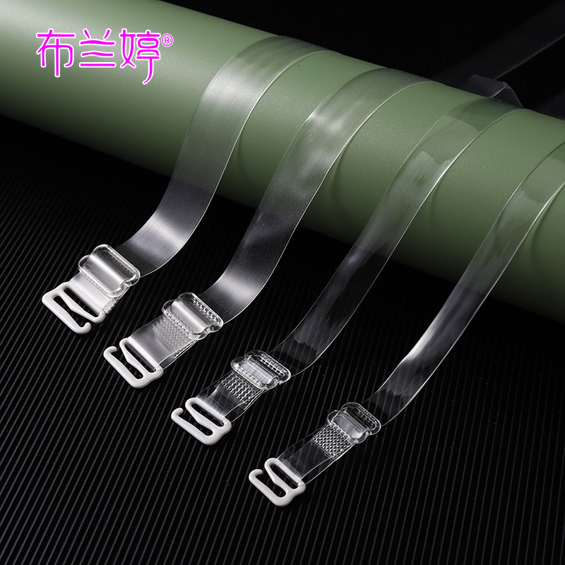 19 Silk Rubber-Coated Buckle Transparent Shoulder Straps Invisible Anti-Marking Bra Women's Thin Sexy One-Line Collar Intimates Accessories Bra Straps