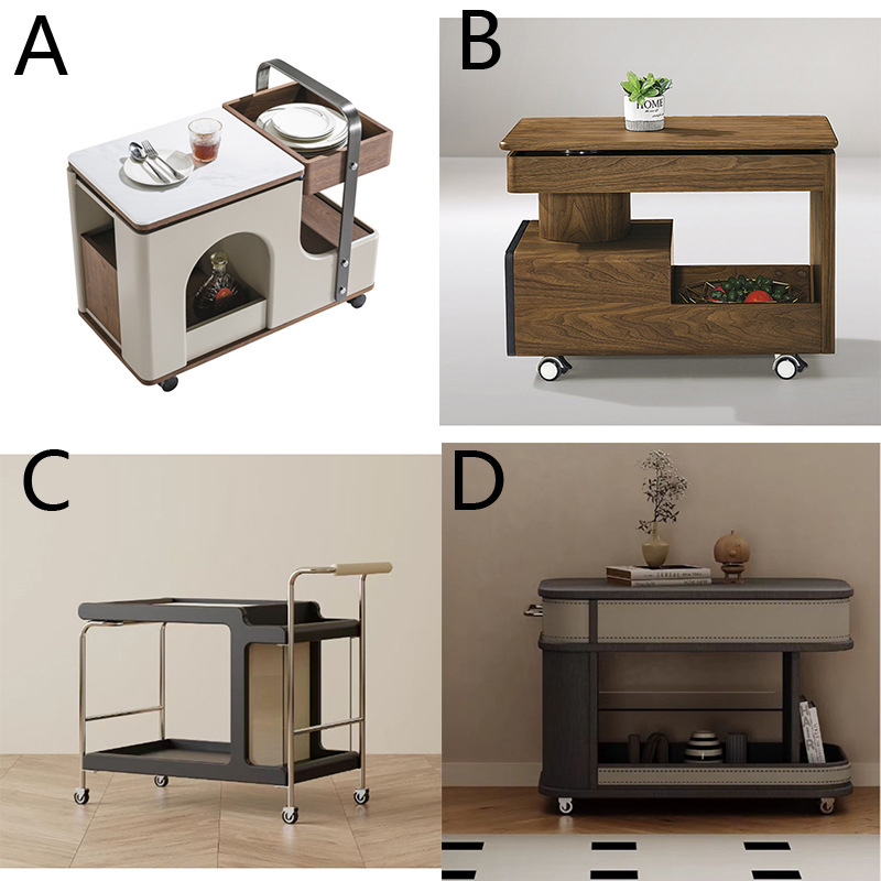 Solid Wood Coffee Table, Black Walnut Wood, Multifunctional Adjustable Side Table, Movable Sofa Side Cabinet, Small Household Trolley for Small Apartments Solid Wood Coffee Table, Black Walnut Wood, Multifunctional Adjustable Side Table, Movable Sofa Side Cabinet, Small Household Trolley for Small Apartments