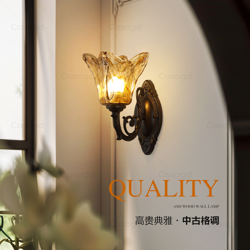 法式中古风床头壁灯创意美式复古客厅卧室艺术小天使楼梯灯casagd|undefined