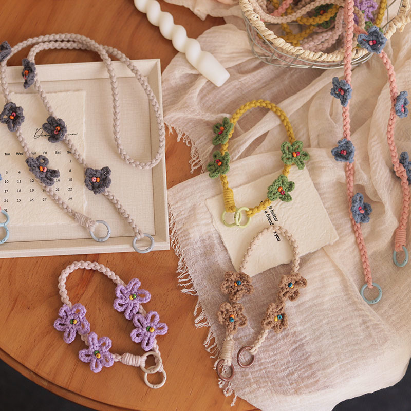 Export Japan and South Korea high quality Cross-border Handmade Strap Mobile Phone Lanyard Woven Flower Mobile Phone Chain Bag Chain Hanging Ornaments for Women Export Japan and South Korea high quality Cross-border Handmade Strap Mobile Phone Lanyard Woven Flower Mobile Phone Chain Bag Chain Hanging Ornaments for Women