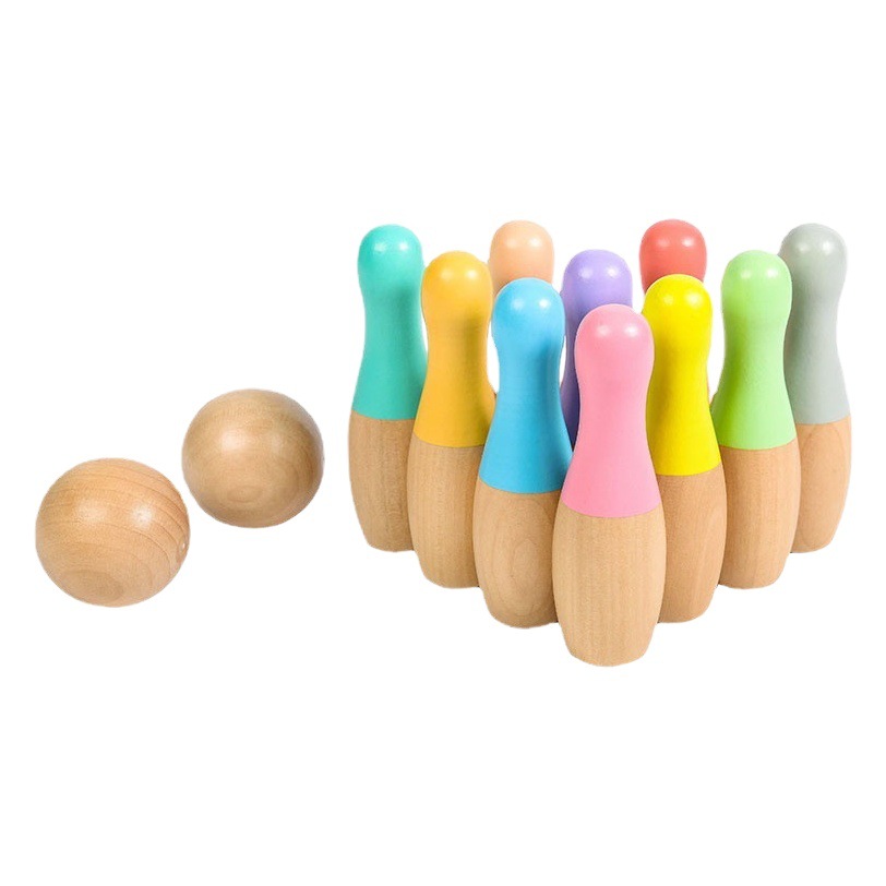Bebé juguetes de bolos traje de madera maciza de los niños deportes de padres e hijos jardín de infantes educativos Interior Niños práctica coordinación