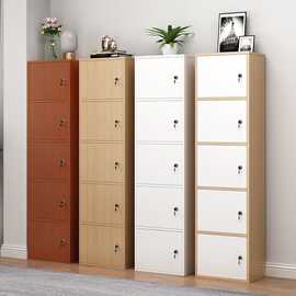 门后小木柜子储物柜简约现代带门锁自由组合床头多功能收纳防尘柜