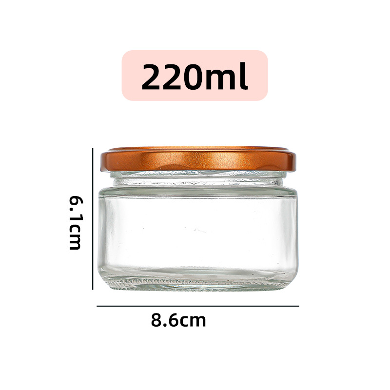 Botella de vidrio al por mayor botella vacía de grado alimenticio hervir botella de conservación de miel mermelada botella de hongos shiitake