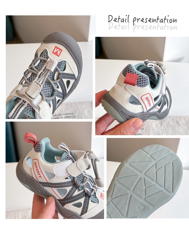 Breathable Closed Toe Childrens Sandals Soft Sole Beach Shoes_voghion.com