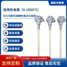S/R/B型铂铑热电偶 插入式刚玉管温度传感器 可测高温0-1600度