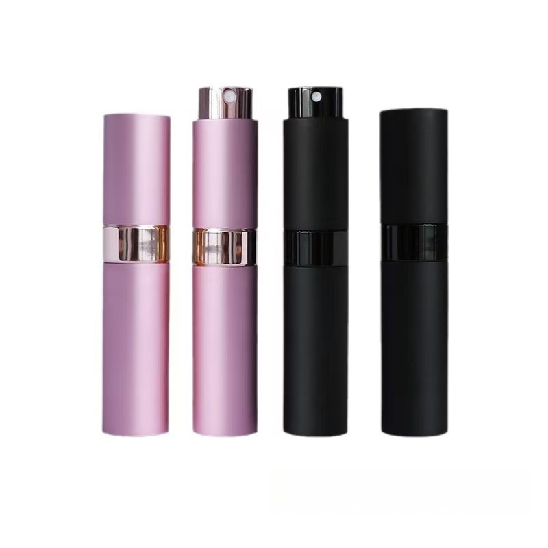 Inventario de 10ml tres secciones de fragancia rotativa botella de vidrio de aluminio botella interna botella de pulverización de boquilla de presión