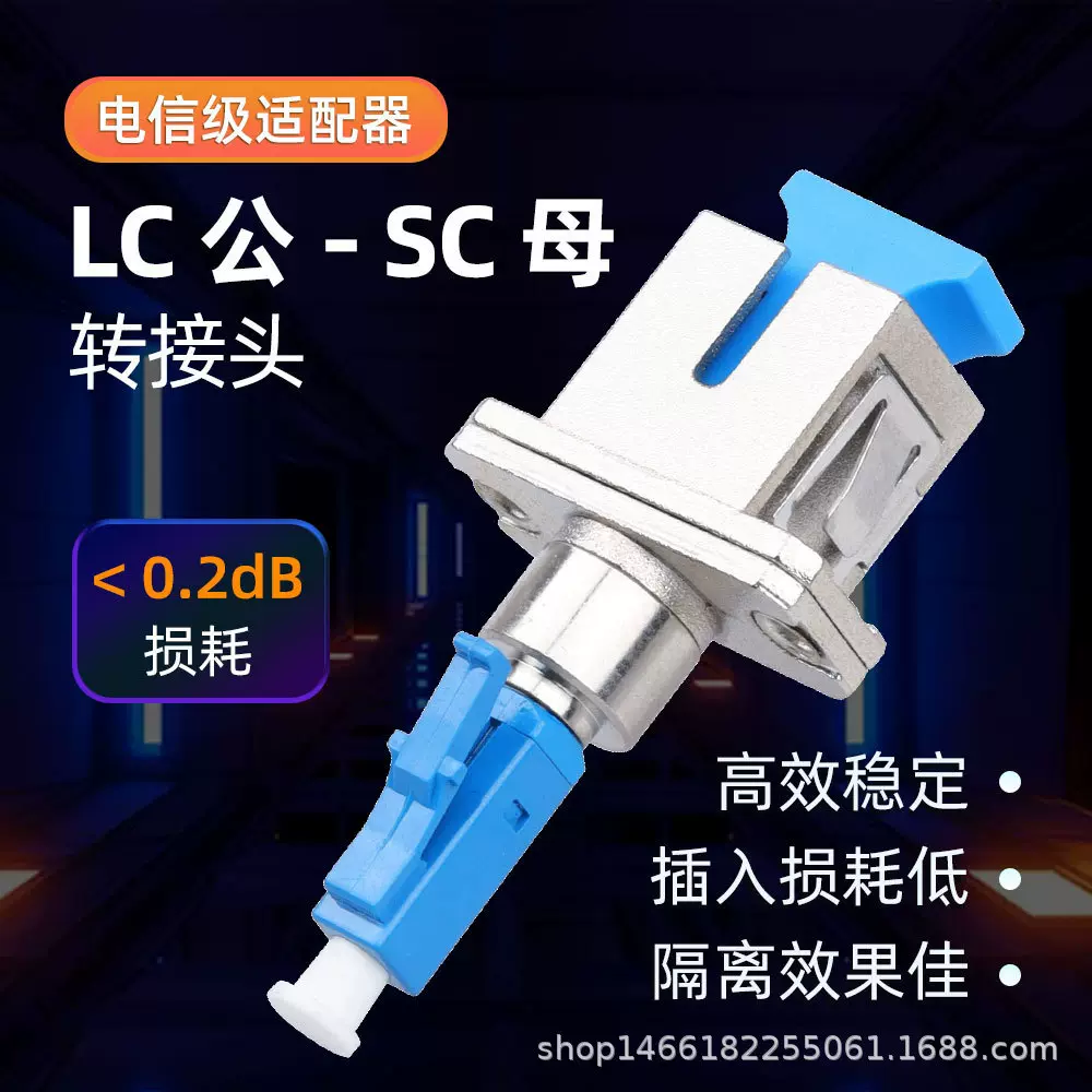 光纤转换头SC公-LC母转接头小方头光功率计红光笔耦合法兰适配器