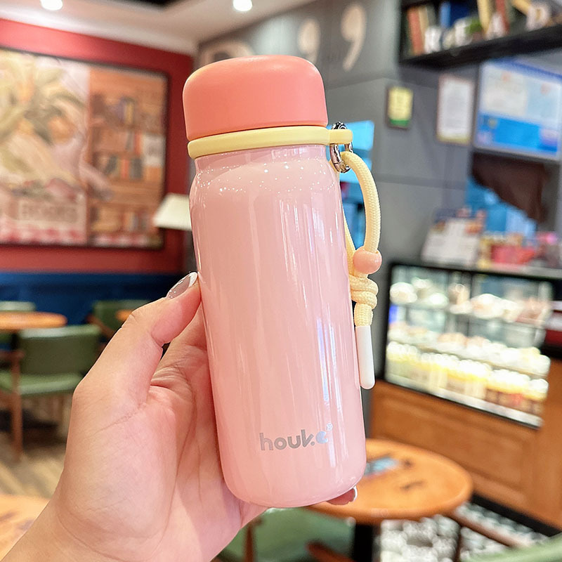 휴대용 미니 보온병 250ml 스트랩 스테인리스 텀블러