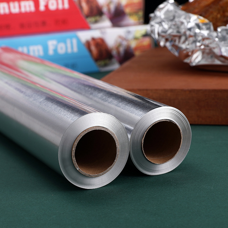 Tin foil food grade thickened barbecue tinfoil paper household air fryer oven aluminum foil paper disposable baking special