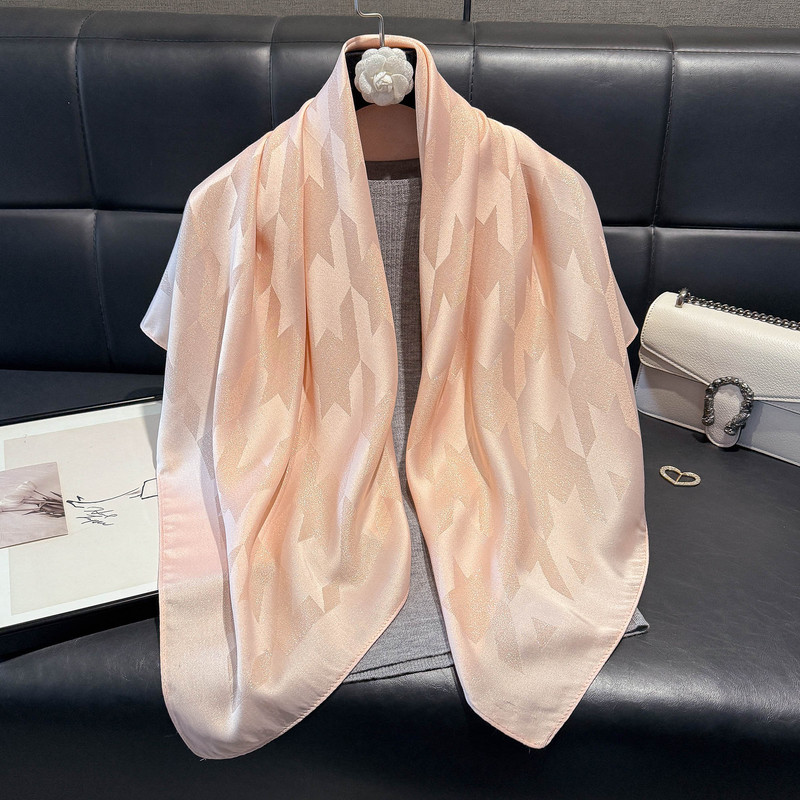 ファッション90角巾女性千鳥格マフラー中東包頭巾百合天糸綿シルクタオル卸売り復古対外貿易|undefined