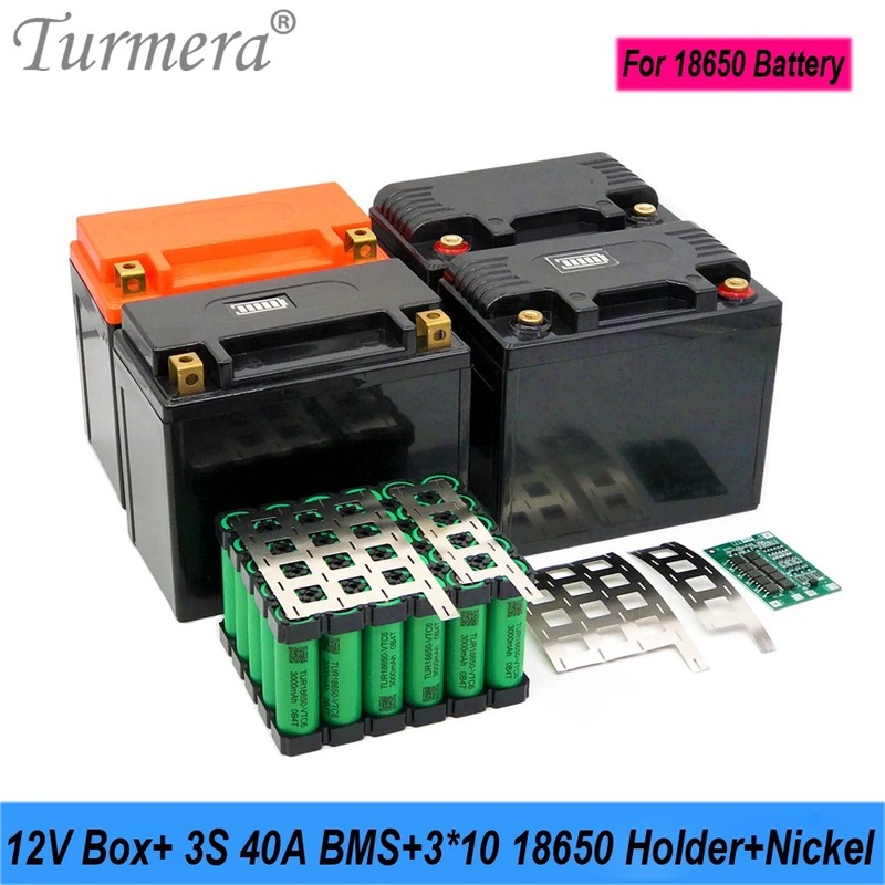 12V30Ah35Ah オートバイバッテリー収納ボックスバッテリーボックス 18650 ブラケット 3S40ABMS はんだニッケル付き|undefined