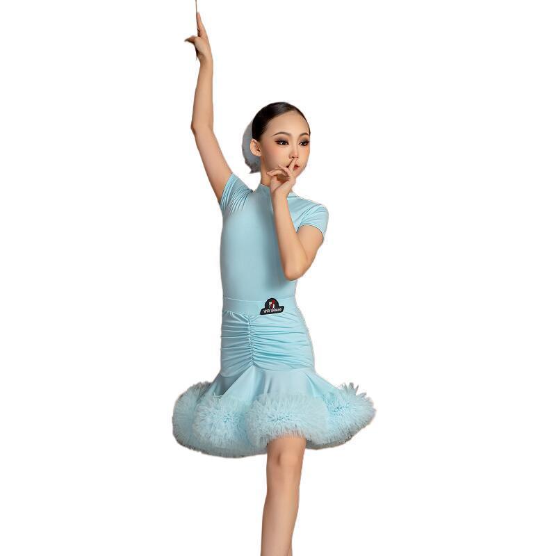 2025新款春夏季拉丁舞服女童高级感练功服儿童表演演出舞蹈服套装|undefined