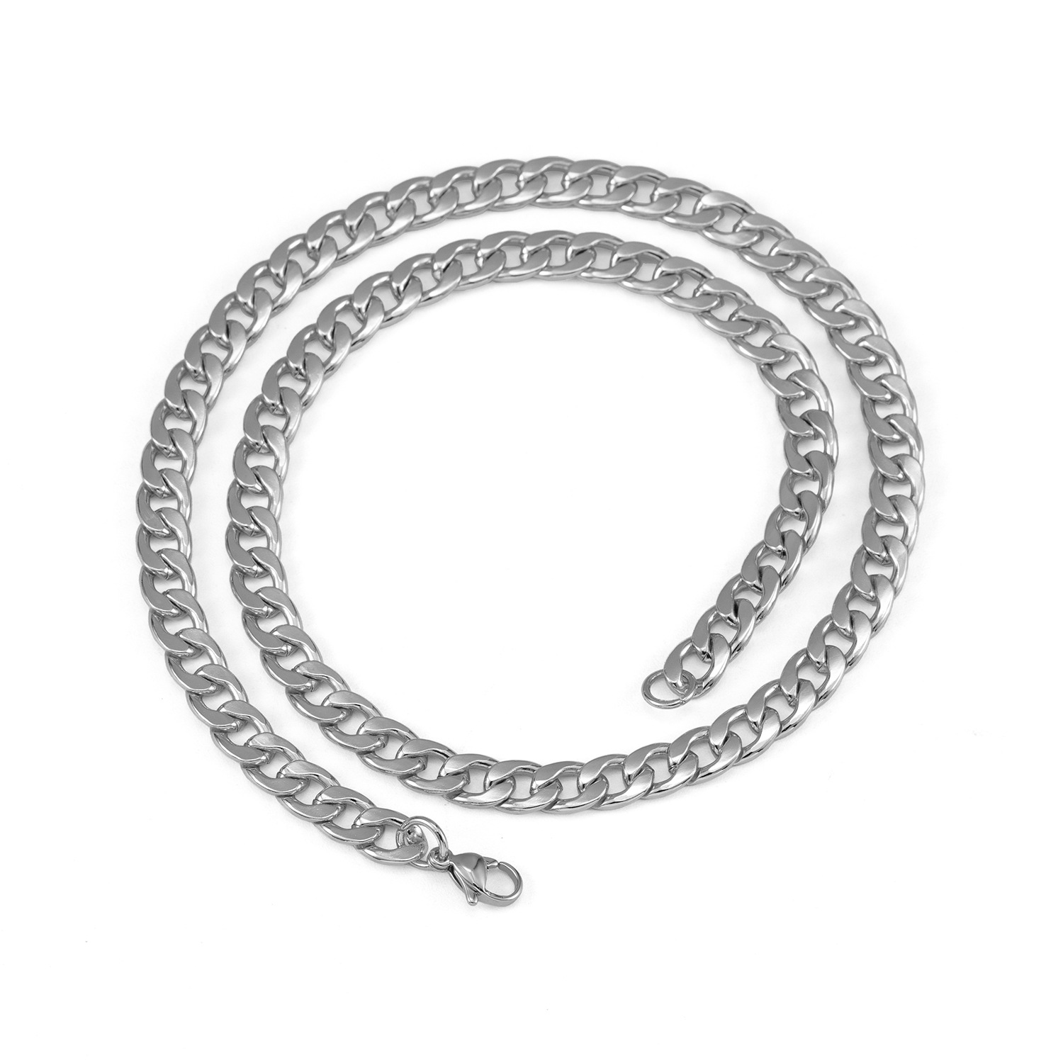 Cuban Chain Men's Necklace 7mm Gold Jewellery Gold Cuban Link_voghion.com
