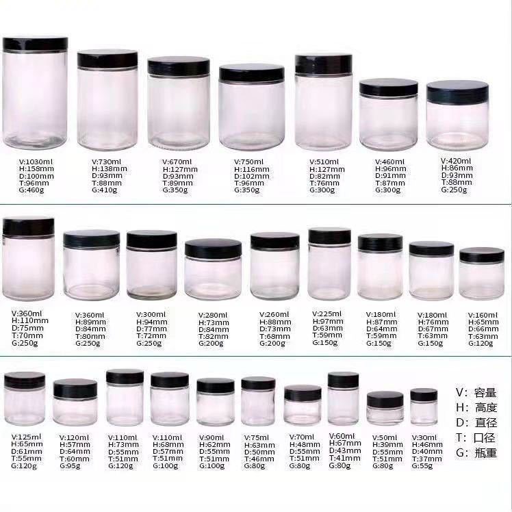批发透明酱菜瓶圆形蜂蜜瓶 直口瓶 果酱罐食品罐头玻璃瓶现货供应