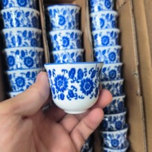 釉下彩青花陶瓷小酒杯酒盅家用白酒杯祭祀供奉杯中式酒盅小茶杯