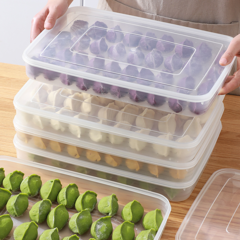 Dumpling box dumpling storage box kitchen refrigerator dumpling wonton freezer box food grade dumpling quick-frozen crisper box 4